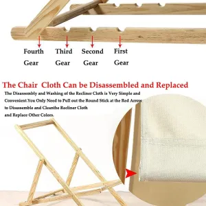 Sandy Beach Recliner Folding Chairs Portable Chair Fishing Stool for Travel Use Camping Fishing Hiking Gardening Picnic and Beach Oxford Cloth Solid Wood 75*39*5cm(30*16*2Inch)Color:Orange&White