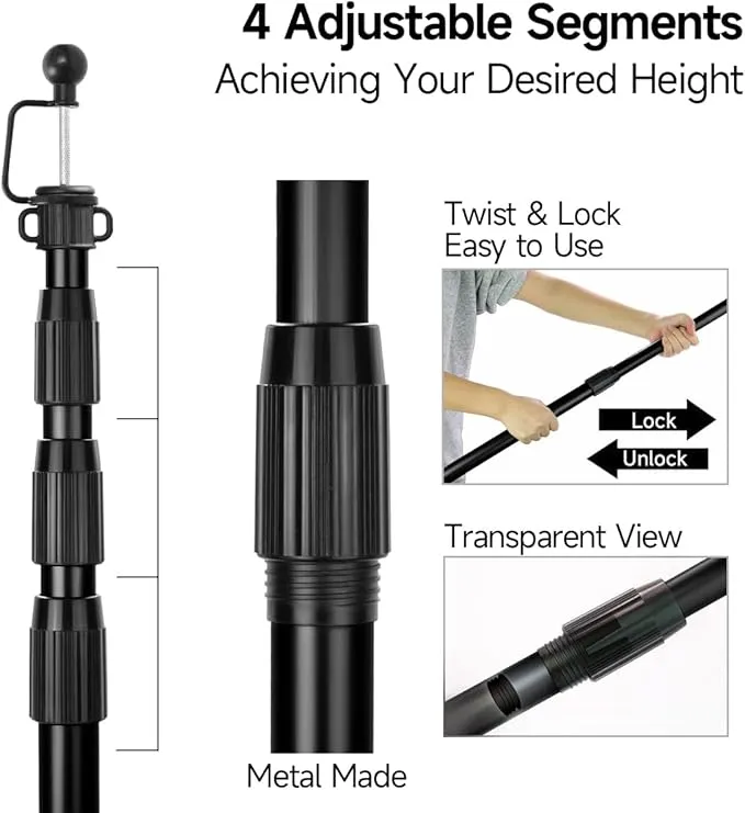 SANLIKE Tent Poles for Tarp, 98 in Tarp Poles Set of 2, Tent Poles Replacement, Telescoping Pole, Canopy Poles, Camping Poles for Rooftop Tents, Trekking Pole Tent for Rain Fly, Camper, Awning – Black