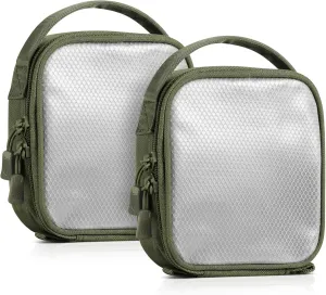 Savior Equipment Core Tactical Mesh Zipper Pouch, 6" x 6" Modular EDC Tool Organizer Range Gear Utility Storage Pocket w/Hook Backing, Dump Pouch with Handle, 2-Pack