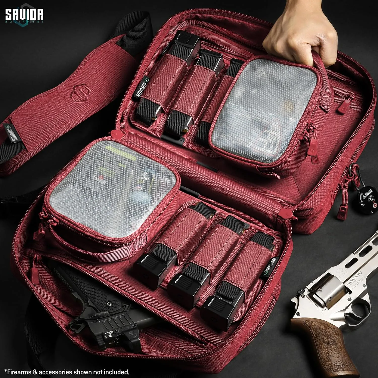 Savior Equipment Core Tactical Mesh Zipper Pouch, 6" x 6" Modular EDC Tool Organizer Range Gear Utility Storage Pocket w/Hook Backing, Dump Pouch with Handle, 2-Pack