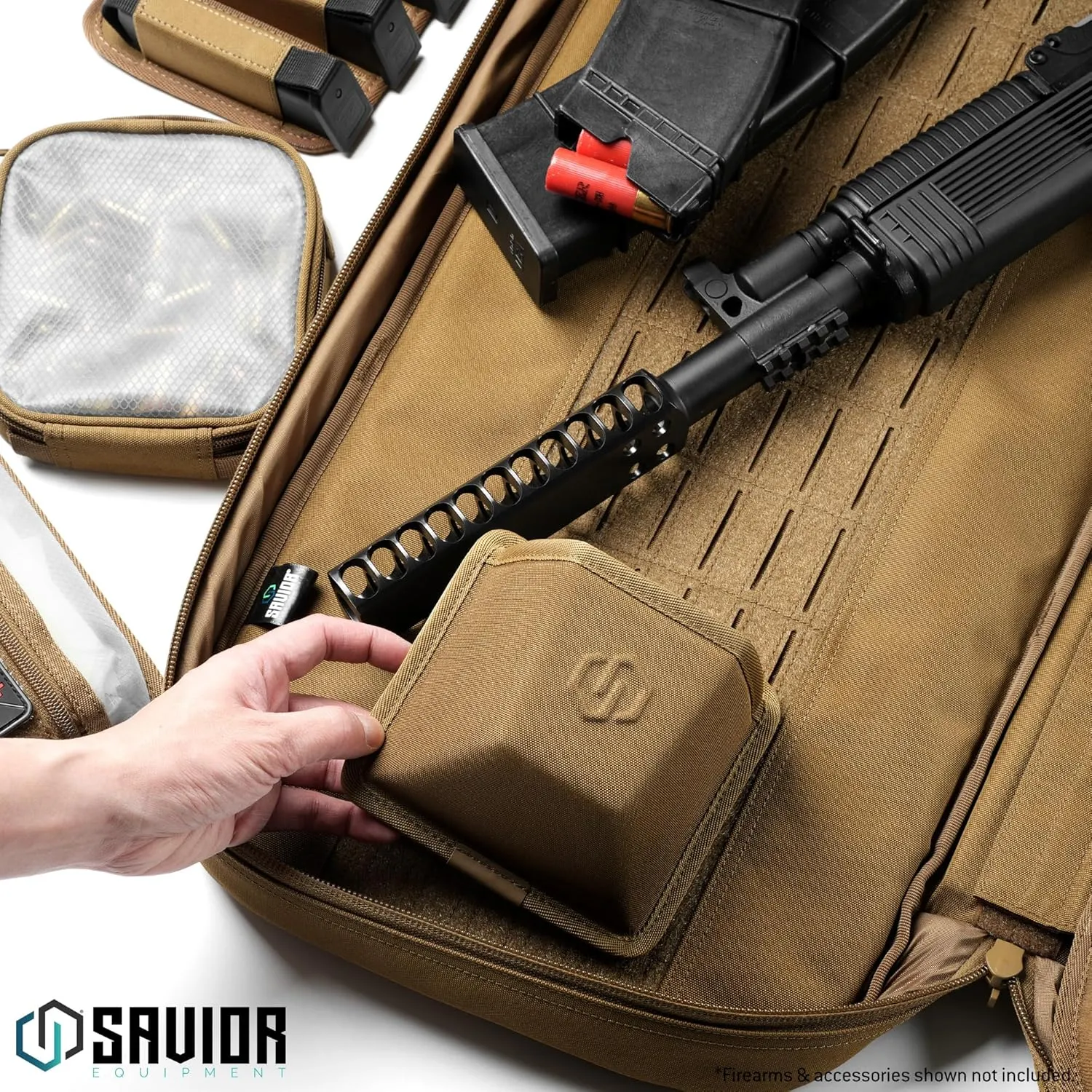 Savior Equipment Tactical Rifle Muzzle Cover Barrel Shield Protector, Semi-Hard Molded Muzzle Protection Cover w/Hook Backing, Range Gear Utility Storage Pocket