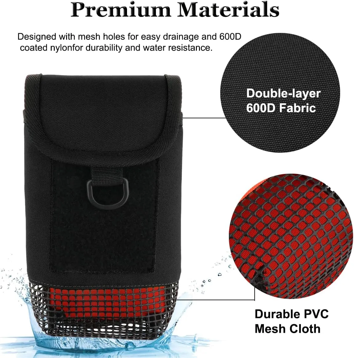 Scuba Diving Gear Bag, Safety SMB Mesh Gear Bag Finger Reel Storage Pocket Carry Case Pouch for Snorkeling Gear & Equipment