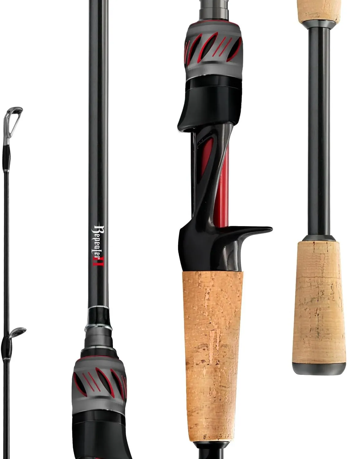SEASIR Repeater II Fishing Rod, Medium Light/Heavy Spinning Rod Bait-Casting Rod, 2 Piece, Cork Handle, 36T Carbon Fiber, Surf Travel Baitcaster Rod with Fuji A O Ring Guide for Saltwater Freshwater