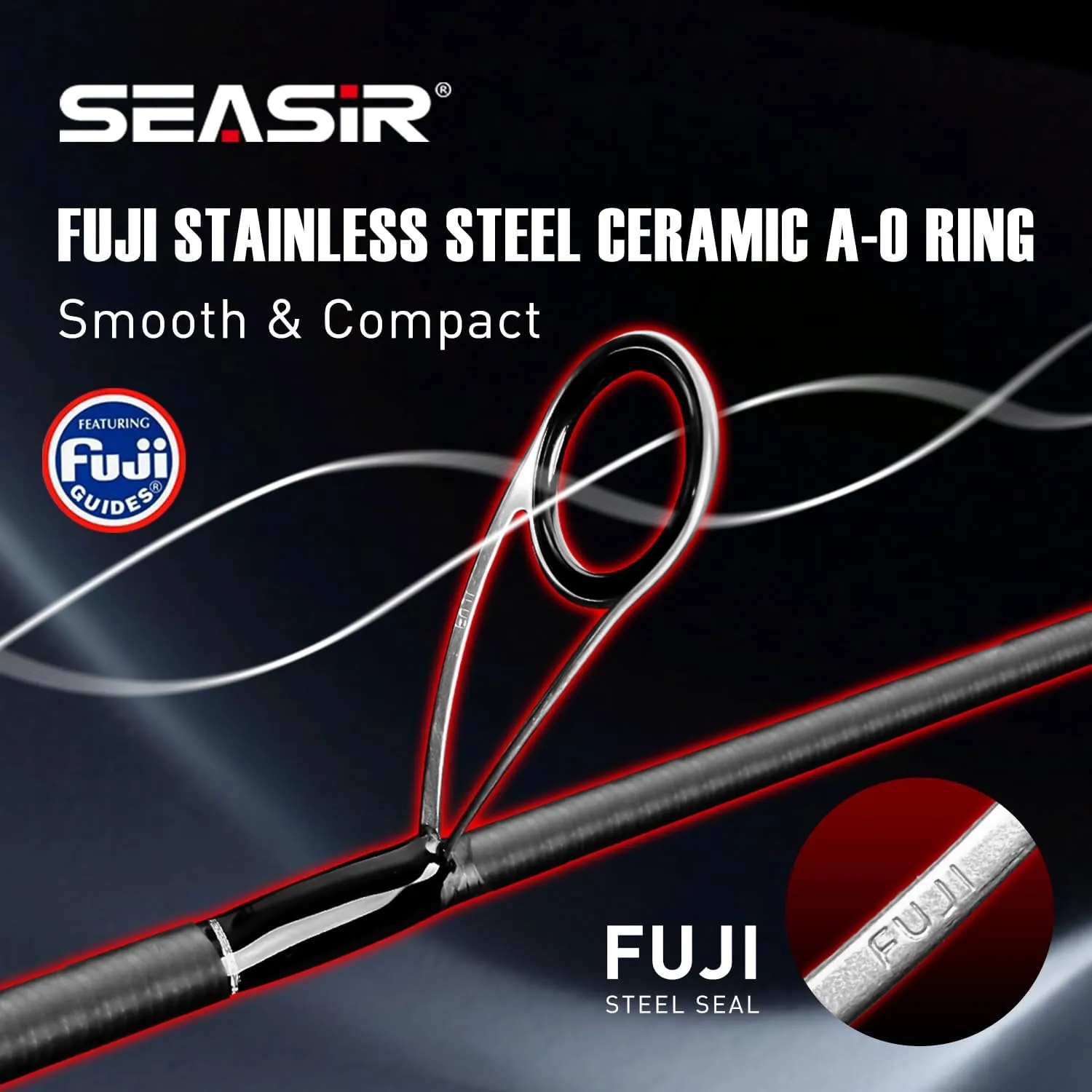 SEASIR Repeater II Fishing Rod, Medium Light/Heavy Spinning Rod Bait-Casting Rod, 2 Piece, Cork Handle, 36T Carbon Fiber, Surf Travel Baitcaster Rod with Fuji A O Ring Guide for Saltwater Freshwater