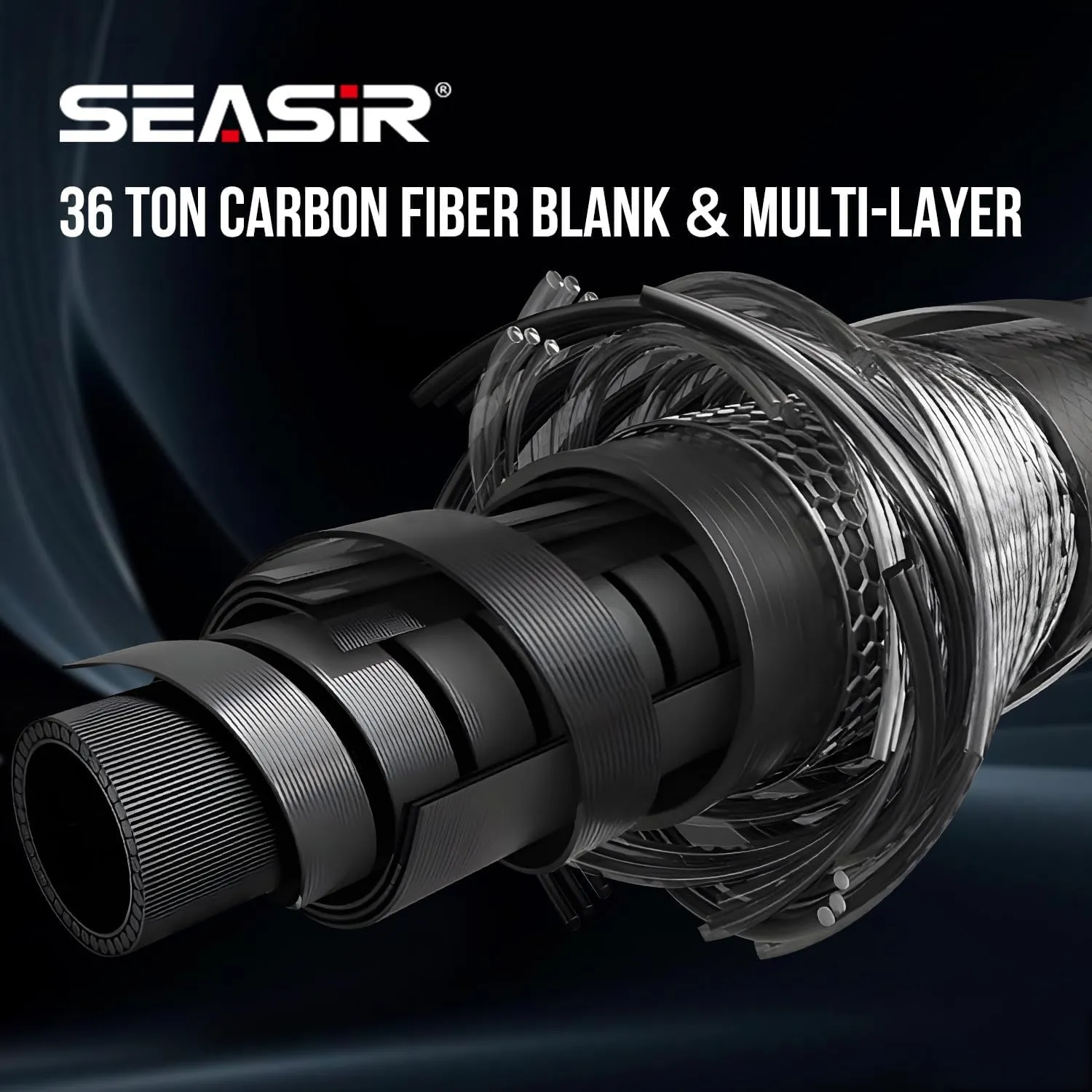 SEASIR Repeater II Fishing Rod, Medium Light/Heavy Spinning Rod Bait-Casting Rod, 2 Piece, Cork Handle, 36T Carbon Fiber, Surf Travel Baitcaster Rod with Fuji A O Ring Guide for Saltwater Freshwater