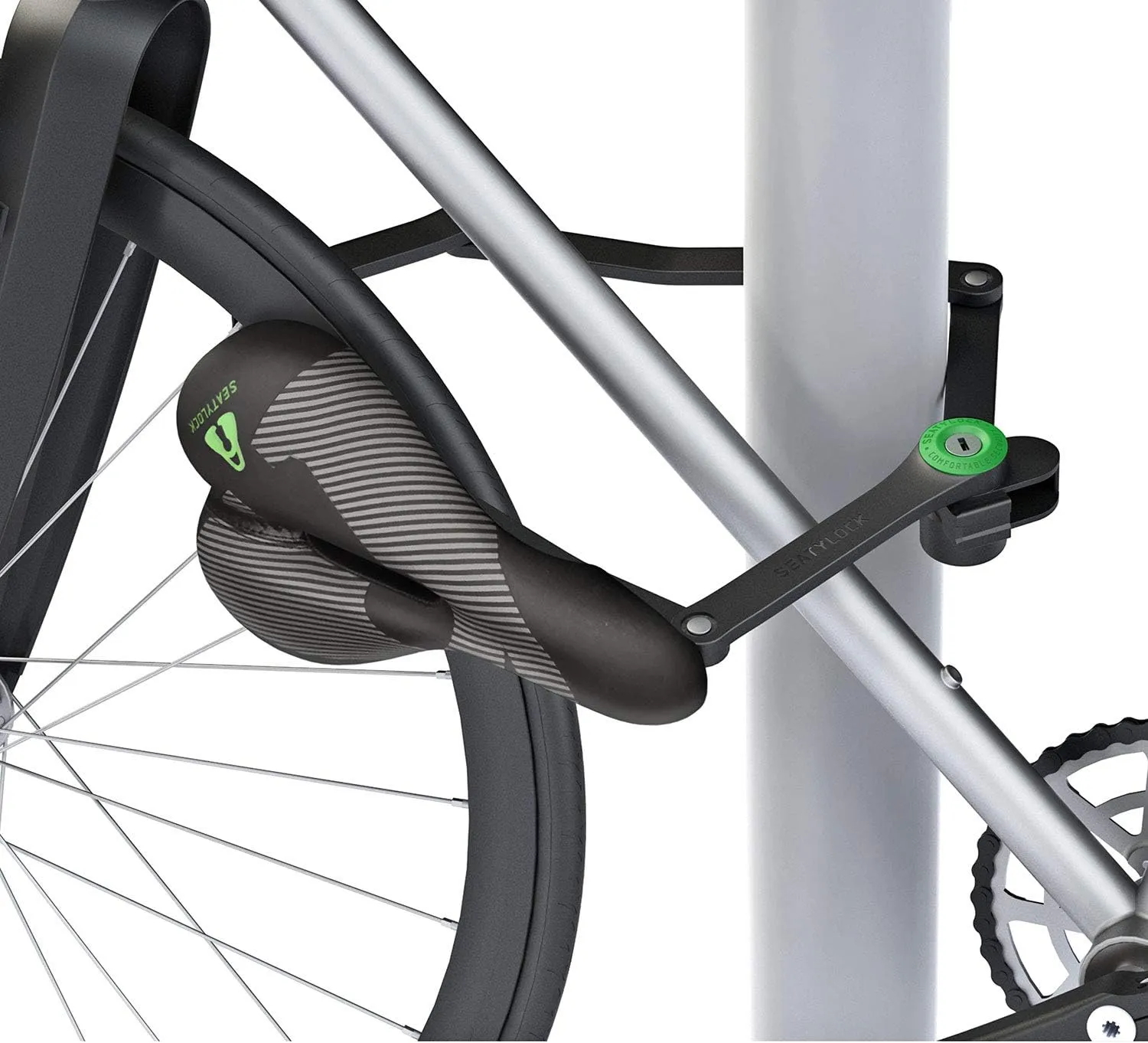 SeatyLock Hybrid Saddle Bike Lock - Multi Patent 2 in 1 Locking Bike Doubles As Seat or Bicycle Guard - Innovative Lightweight Anti Theft Bicycle Lock and Saddle with Keys