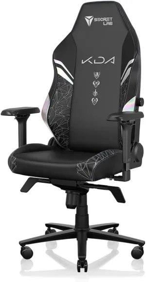 Secretlab Titan Evo K/DA All Out Gaming Chair - Reclining - Ergonomic & Comfortable Computer Chair with 4D Armrests - Magnetic Head Pillow & Lumbar Support - Small - Black - Leatherette