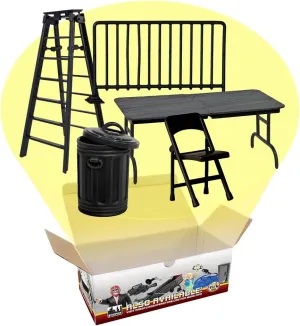 Set of 5 Wrestling Action Figure Accessories [Solid Black Edition] for Wrestling Action Figures