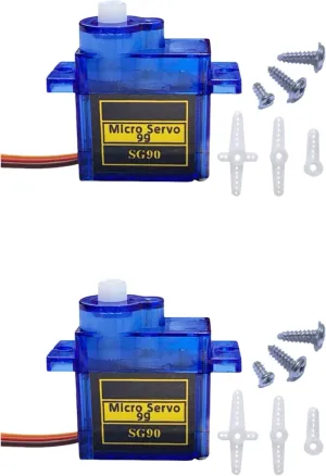 SG90 9g Micro Servo Motor – Mini Plastic Gear Servo for RC Helicopters, Fixed-Wing Aircraft, Robotics, and Arduino Projects (2,Smooth 360° Rotation)