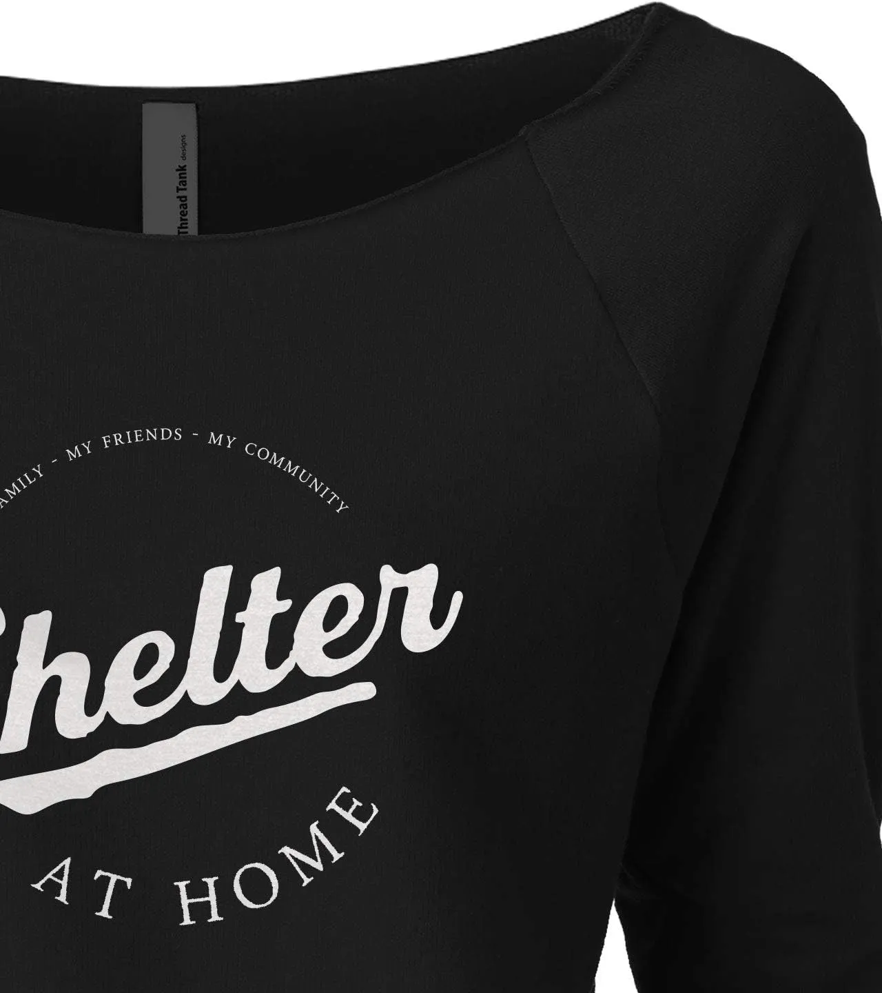 Shelter at Home Women's Fashion Slouchy 3/4 Sleeves Raglan Lightweight Sweatshirt