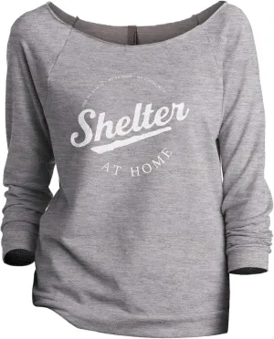Shelter at Home Women's Fashion Slouchy 3/4 Sleeves Raglan Lightweight Sweatshirt