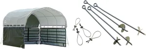 ShelterLogic 12’x12’ Corral Enclosure Kit and 4-Piece 30” Anchor Kit