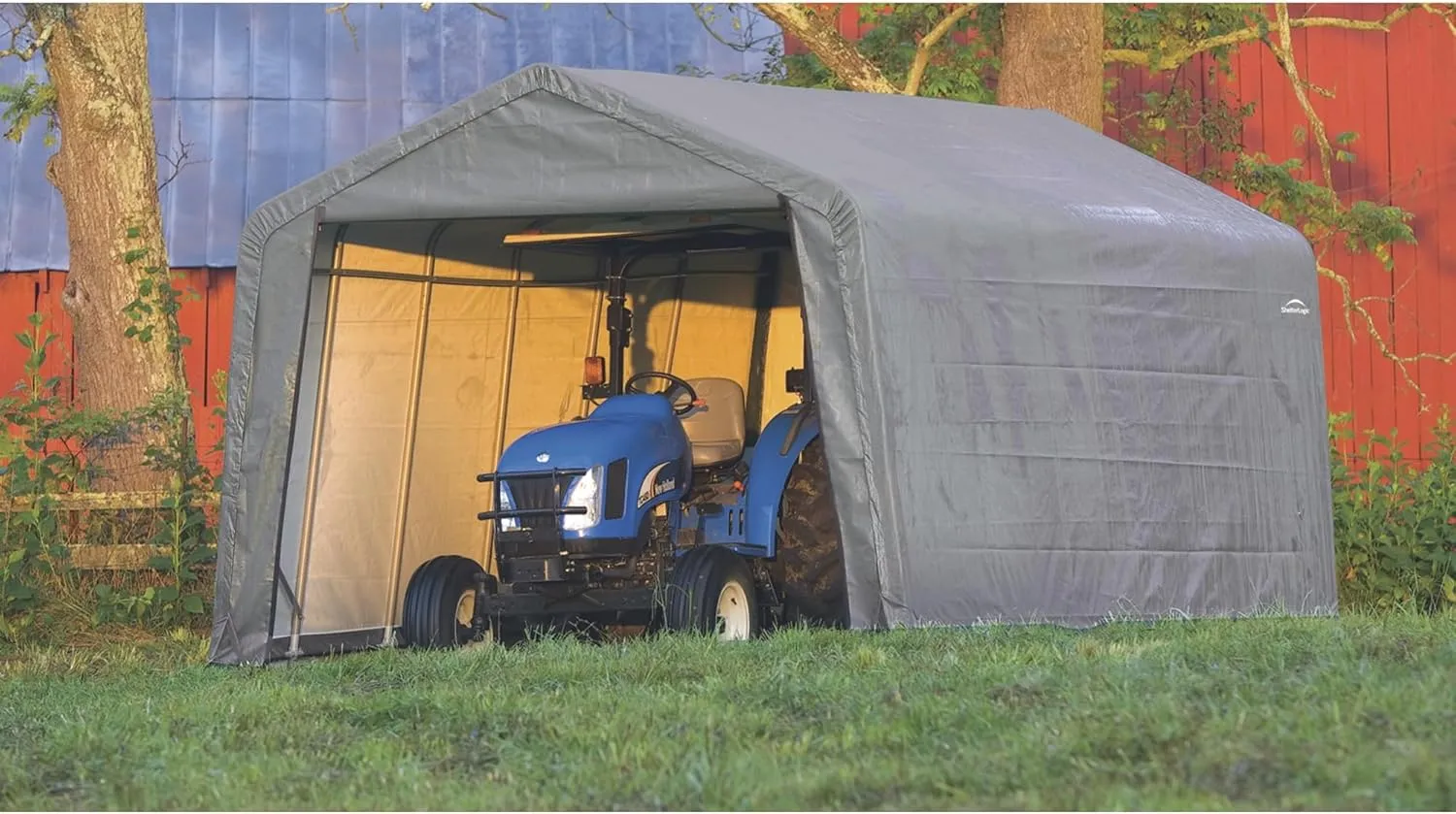 ShelterLogic 72434 Grey 12'x24'x8' Peak Style Shelter