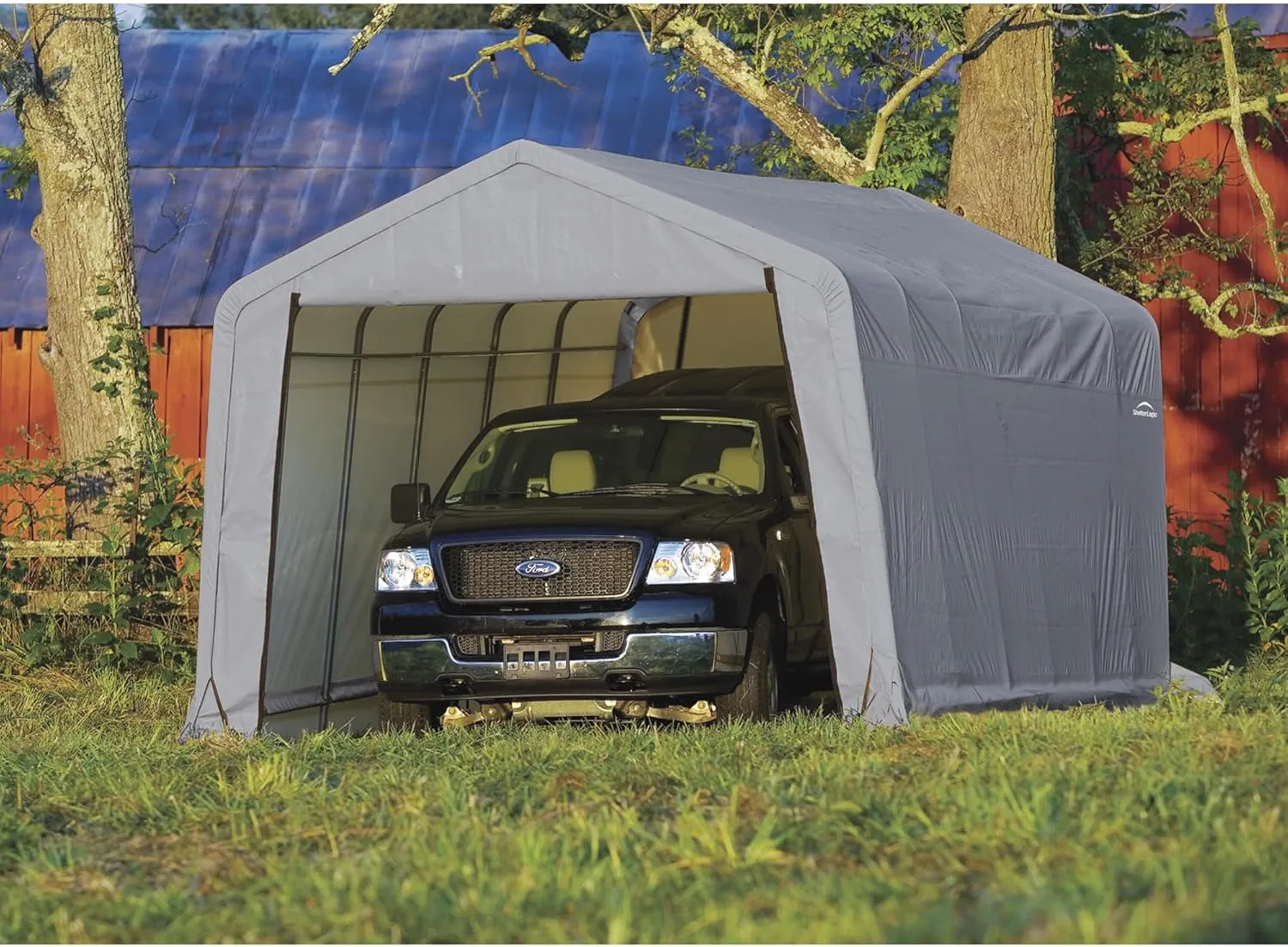 ShelterLogic 72434 Grey 12'x24'x8' Peak Style Shelter