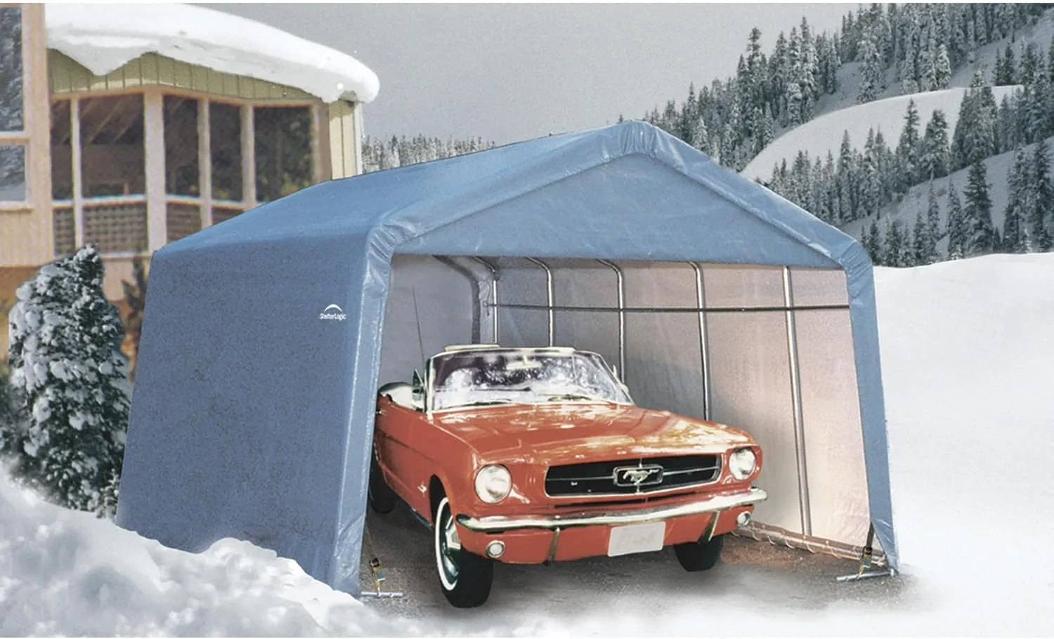 ShelterLogic 72434 Grey 12'x24'x8' Peak Style Shelter