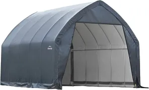 ShelterLogic Garage-in-a-Box Portable Outdoor Garage for SUV and Full-Size Trucks, All-Season Car Canopy Carport with Alpine Style Roof, 13' x 20' x 12', Gray
