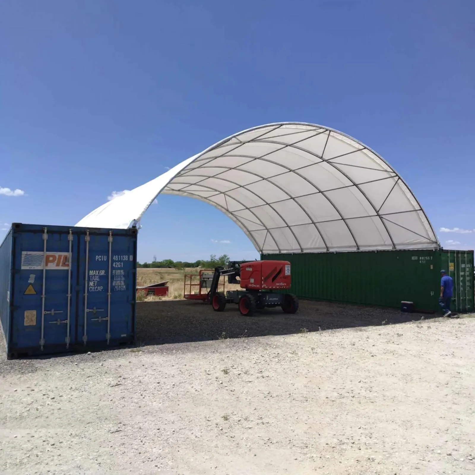 Shipping Container Canopy Shelter, Stable & Durable Cover Storage Container Roof (11oz PE, 20'x20')