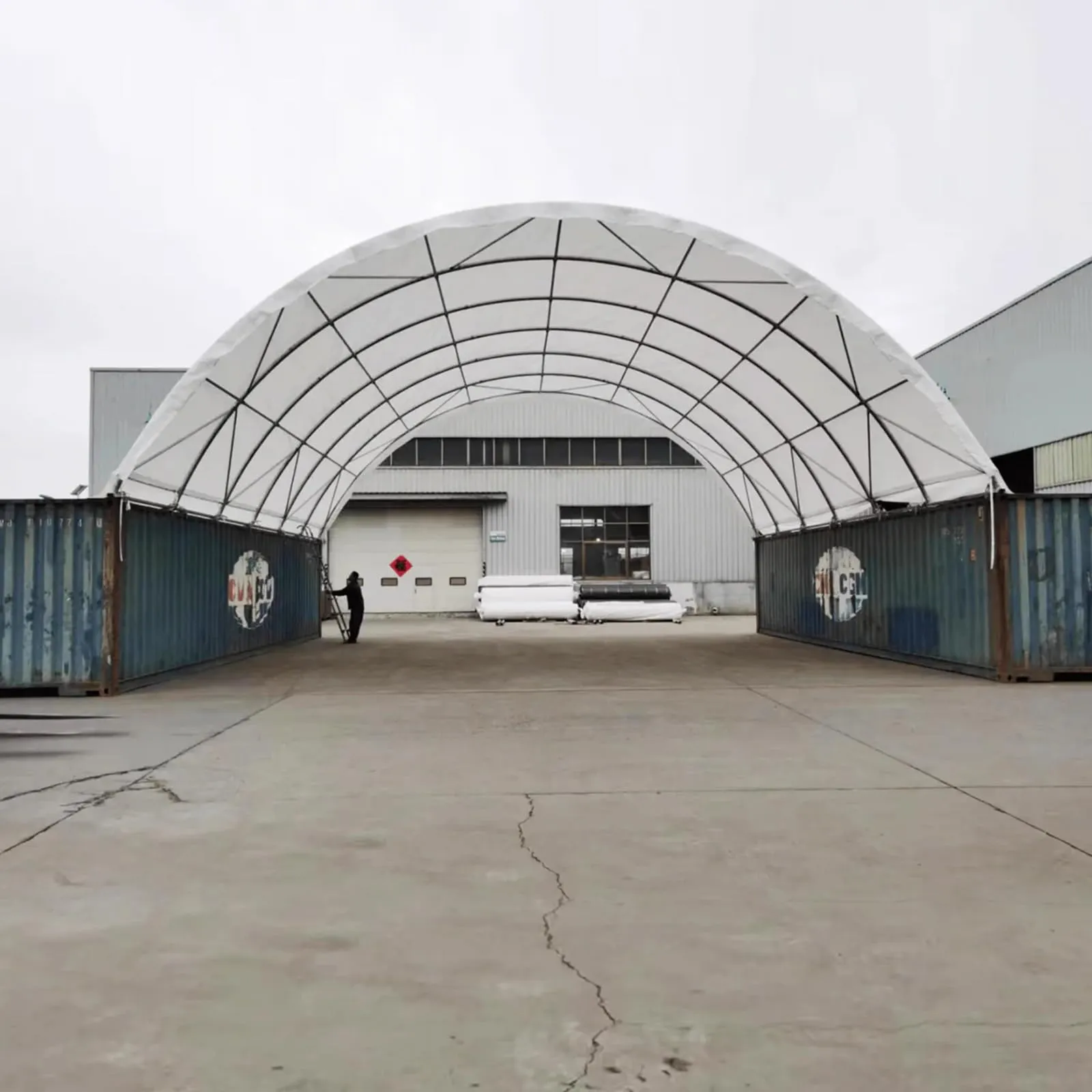 Shipping Container Canopy Shelter, Stable & Durable Cover Storage Container Roof (11oz PE, 20'x20')