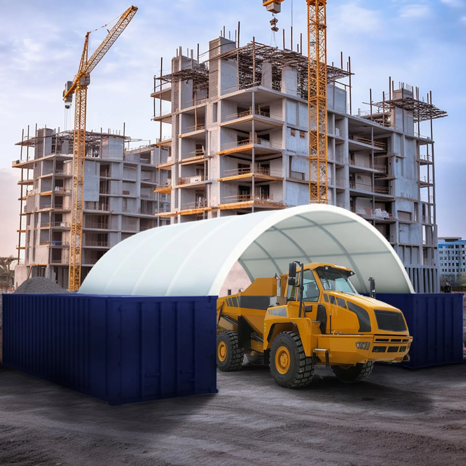 Shipping Container Canopy Shelter, Stable & Durable Cover Storage Container Roof (11oz PE, 20'x20')