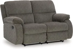 Signature Design by Ashley Scranto Contemporary Manual Reclining Loveseat, Gray