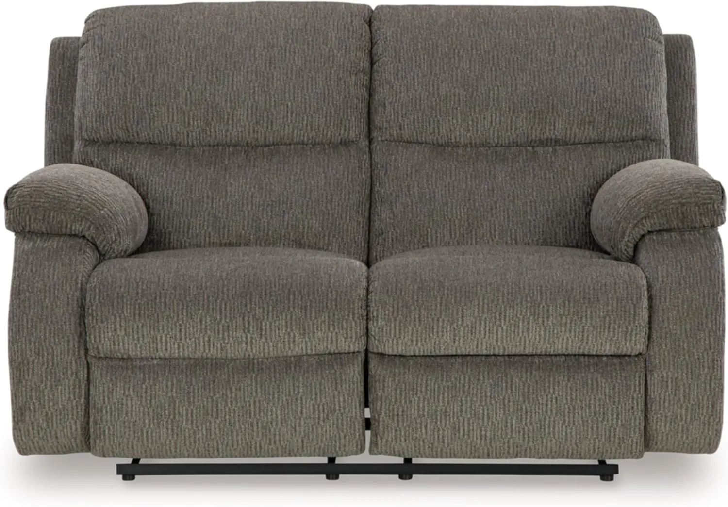 Signature Design by Ashley Scranto Contemporary Manual Reclining Loveseat, Gray