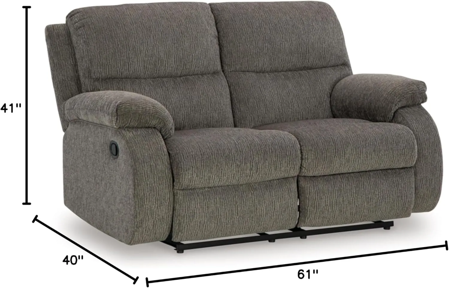 Signature Design by Ashley Scranto Contemporary Manual Reclining Loveseat, Gray