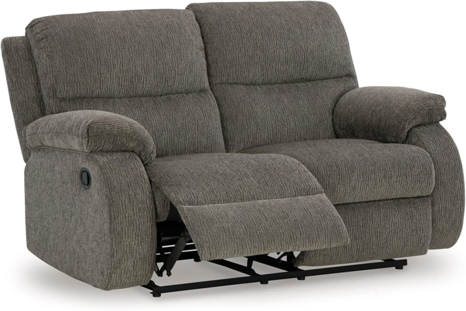 Signature Design by Ashley Scranto Contemporary Manual Reclining Loveseat, Gray