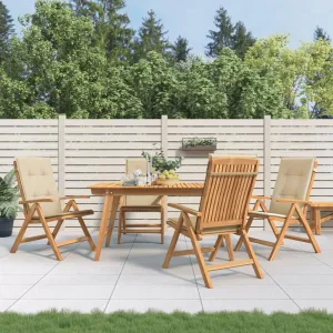 Sillas De Patio Camping Chair Lawn Chairs Outdoor Patio Chairs - Reclining Patio Chairs with Cushions 4 pcs Solid Wood Teak for Park Campsites Garden Beaches