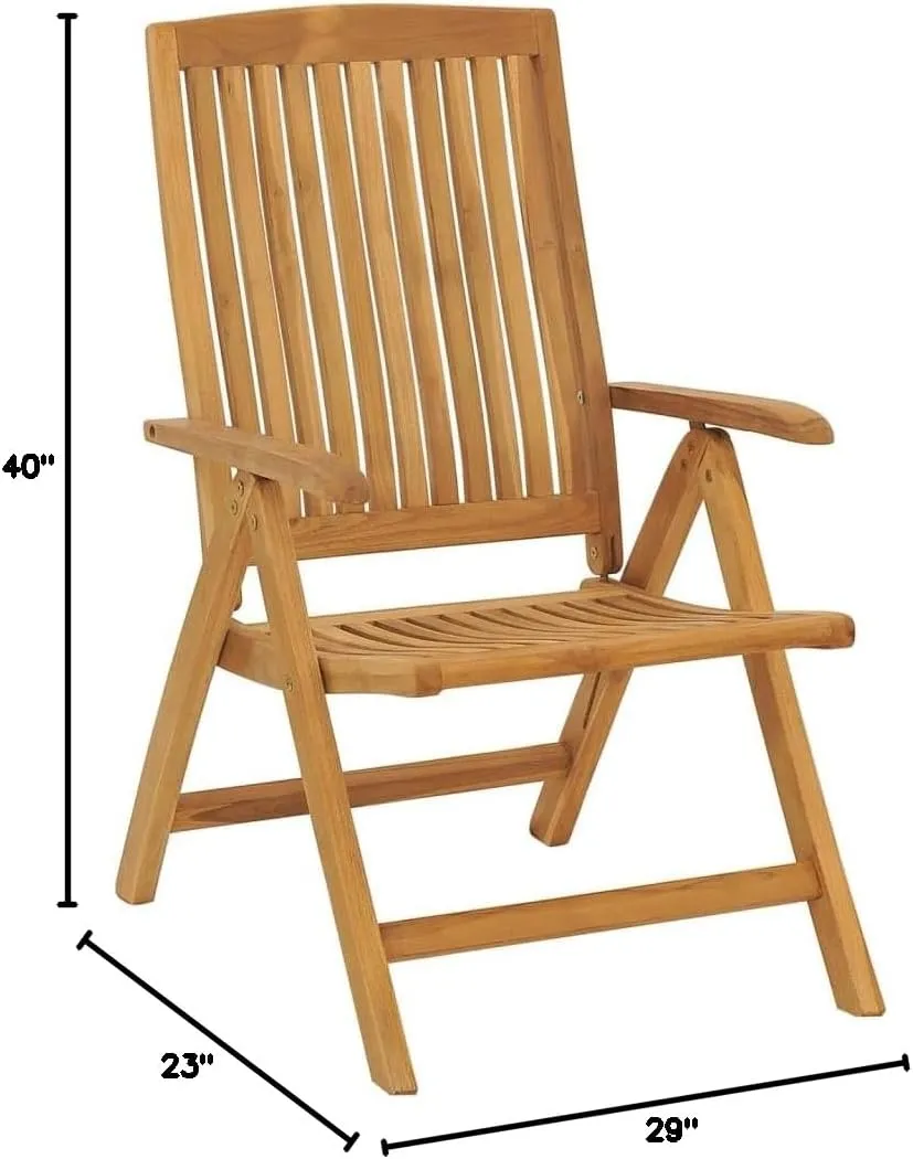 Sillas De Patio Camping Chair Lawn Chairs Outdoor Patio Chairs - Reclining Patio Chairs with Cushions 4 pcs Solid Wood Teak for Park Campsites Garden Beaches