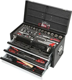 SK Hand Tool 4042146120910 1/4" 1/2" Chromeplus Universal Tool Set, 99 Piece Gear, Clear