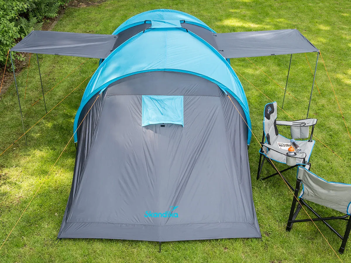 Skandika Hammerfest 6 Sleeper Protect Tent 6 Person in Dark Grey & Light Blue (SKA0061)
