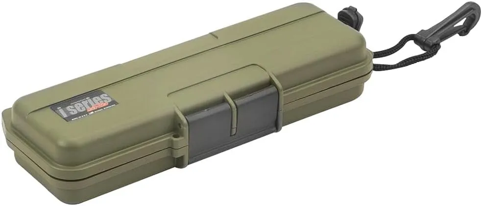 SKB iSeries 7.75"x2.125"x1" OD Green Dry Box, Waterproof Gun Case, Durable Shooting Gear Storage (3i-0702-1M-E)