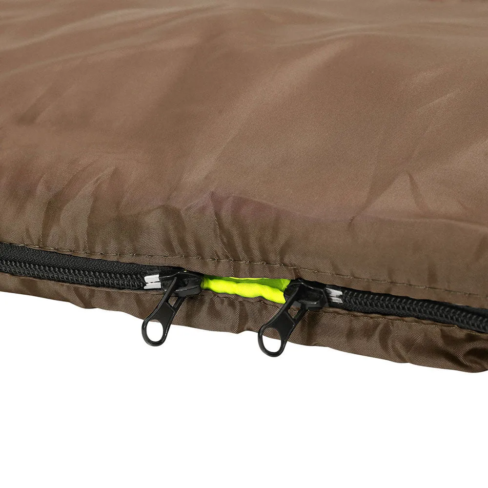 Sleeping Bag Double Thermal Camping & Hiking Tent - Brown -5°C
