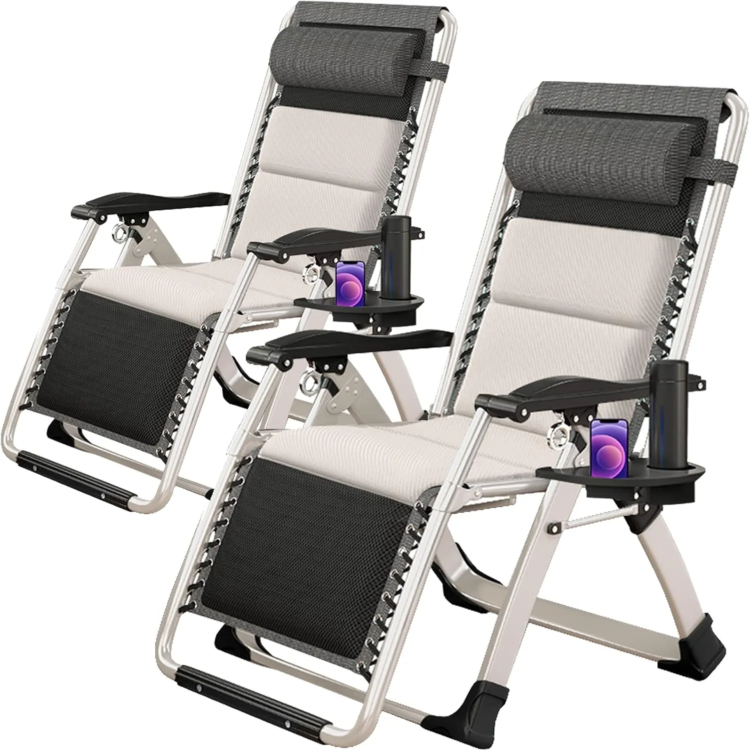 Slsy Zero Gravity Chair, Reclining Lounge Chair with Removable Tray for Indoor and Outdoor, Patio Recliner Folding Reclining Chair