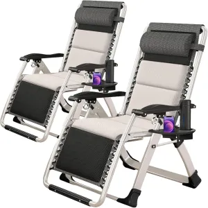 Slsy Zero Gravity Chair, Reclining Lounge Chair with Removable Tray for Indoor and Outdoor, Patio Recliner Folding Reclining Chair