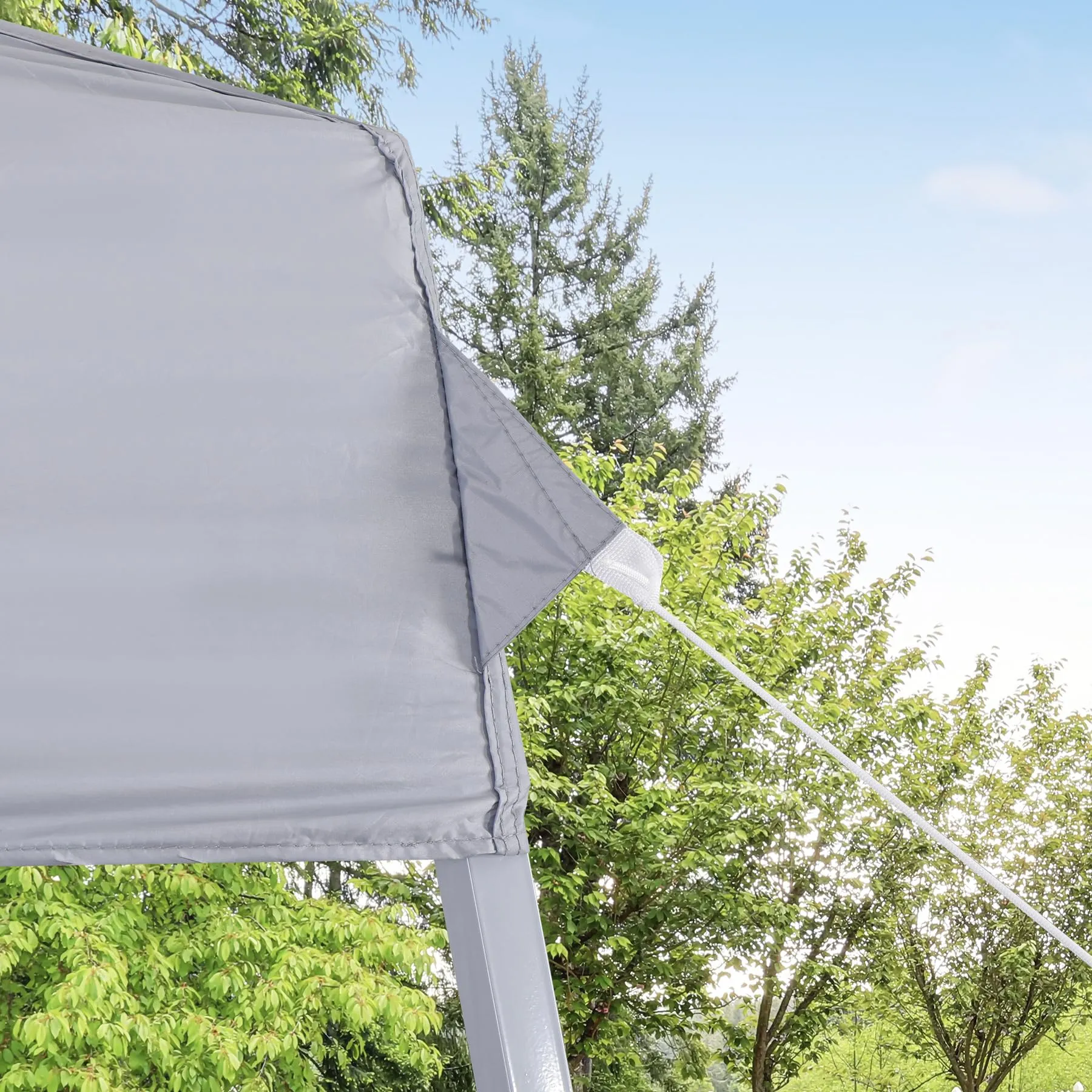 Smartxchoices 8 x 8 FT Pop Up Canopy Tent - Instant Outdoor Canopy with Wheeled Carry Bag, 4 Ropes, Straight Legs, Stakes, Height Adjustable Outdoor Tent Sun Protection Beach Shelter，Silver Grey