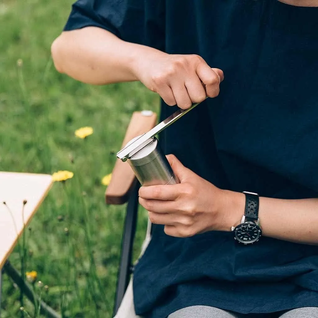 Snow Peak Field Barista Coffee Grinder, Stainless Steel, Manual, Adjustable Ceramic Burr, Durable, Portable, Camping
