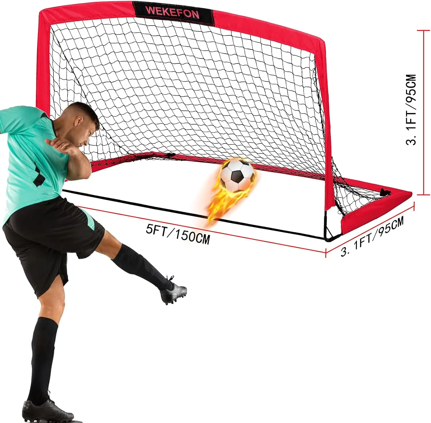 Soccer Goal 5' x 3.1' Portable Soccer Net with Carry Bag for Backyard Games and Training for Kids and Youth Soccer Practice, 1 Pack