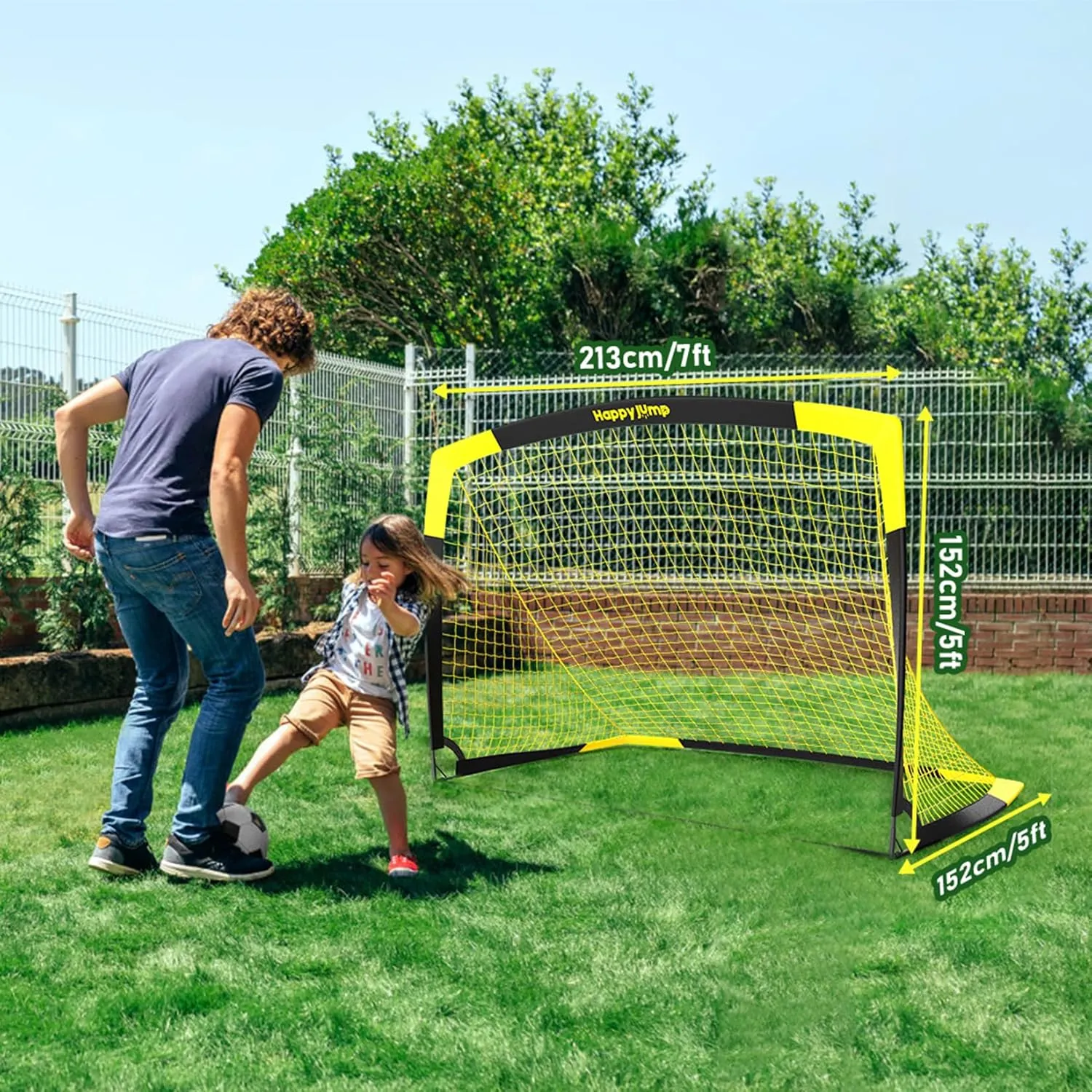 Soccer Goal Pop Up Foldable Soccer Net for Backyard 7x5FT,5x3.6FT,4x3FT,3x2.2FT