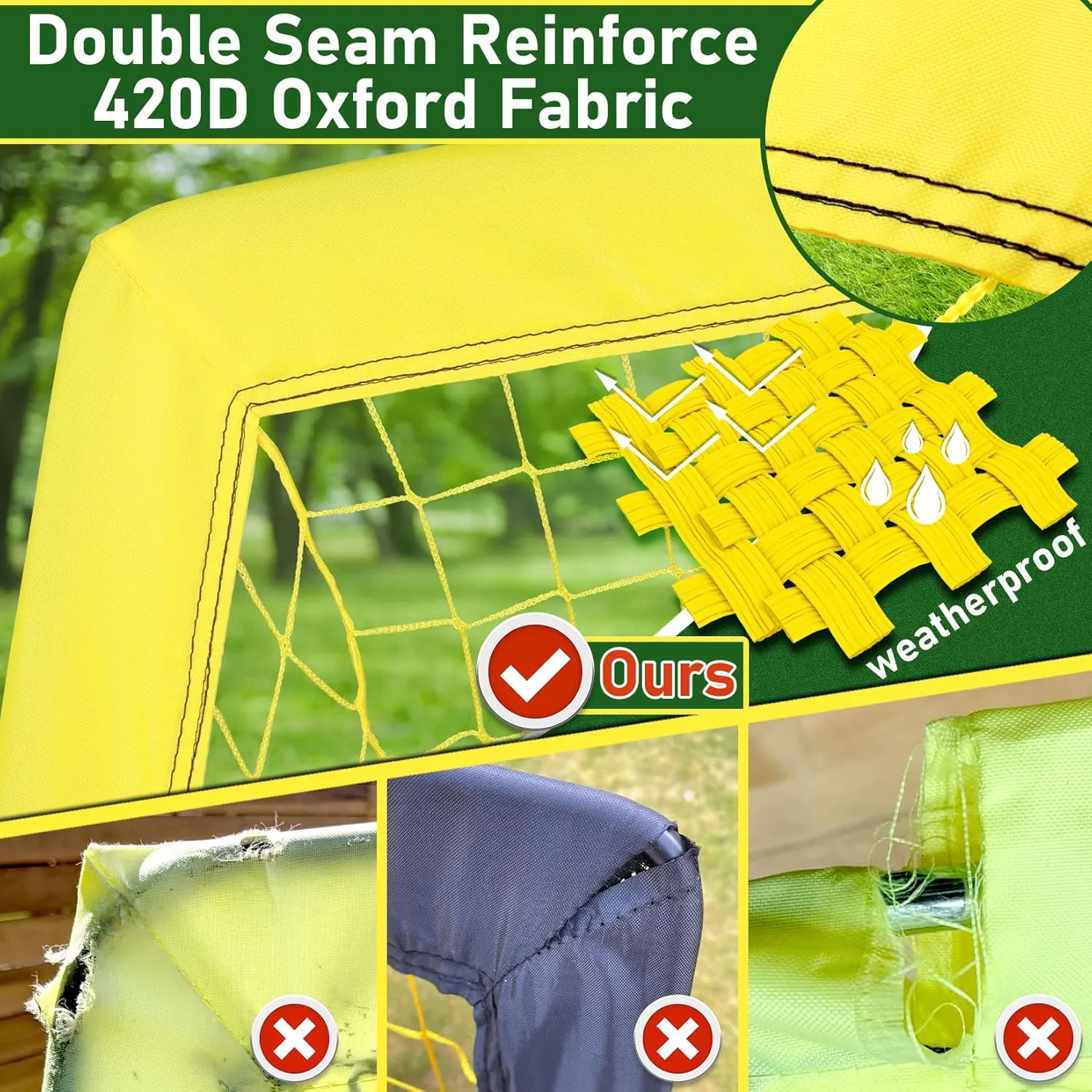 Soccer Goal Pop Up Foldable Soccer Net for Backyard 7x5FT,5x3.6FT,4x3FT,3x2.2FT