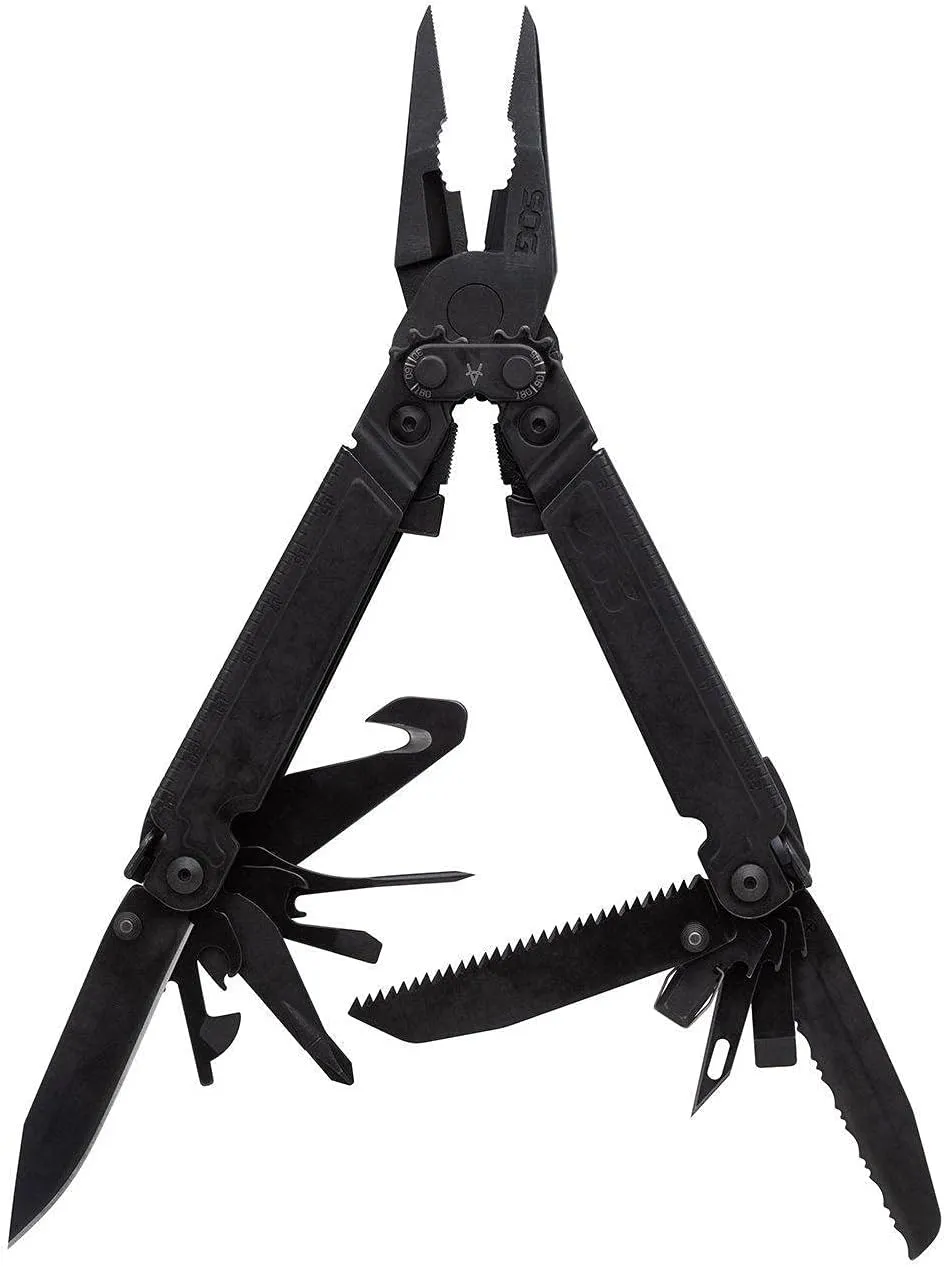 SOG PowerAccess Assist Full-Sized Well-Rounded Daily Use Multi-Tool | One-Handed Assisted Opening | 21 Tools, Black