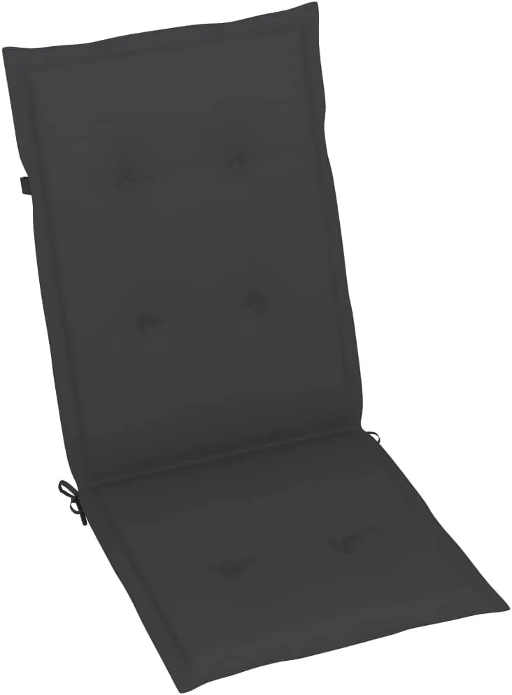 Solid Acacia Wood Patio Reclining Chairs 2-Piece Set with Cushions, Adjustable Backrest Outdoor Lounge Chairs for Backyard, Poolside, Gray Wash Finish