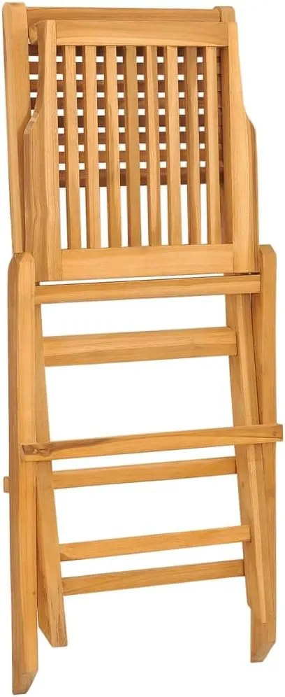 Solid Teak Folding Patio Chairs Set of 2 Outdoor Furniture for Garden Deck Lawn with Weather-Resistant Slatted Design