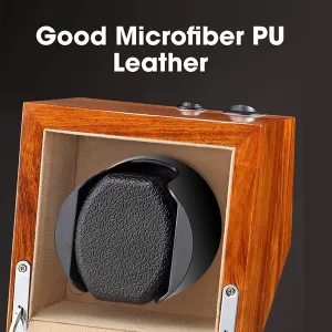Solid Wood Watch Winder for Automatic Watch Soft Flexible Watch Pillows 4 Rotation Mode Setting Super Quiet Motor (Black 2 0)