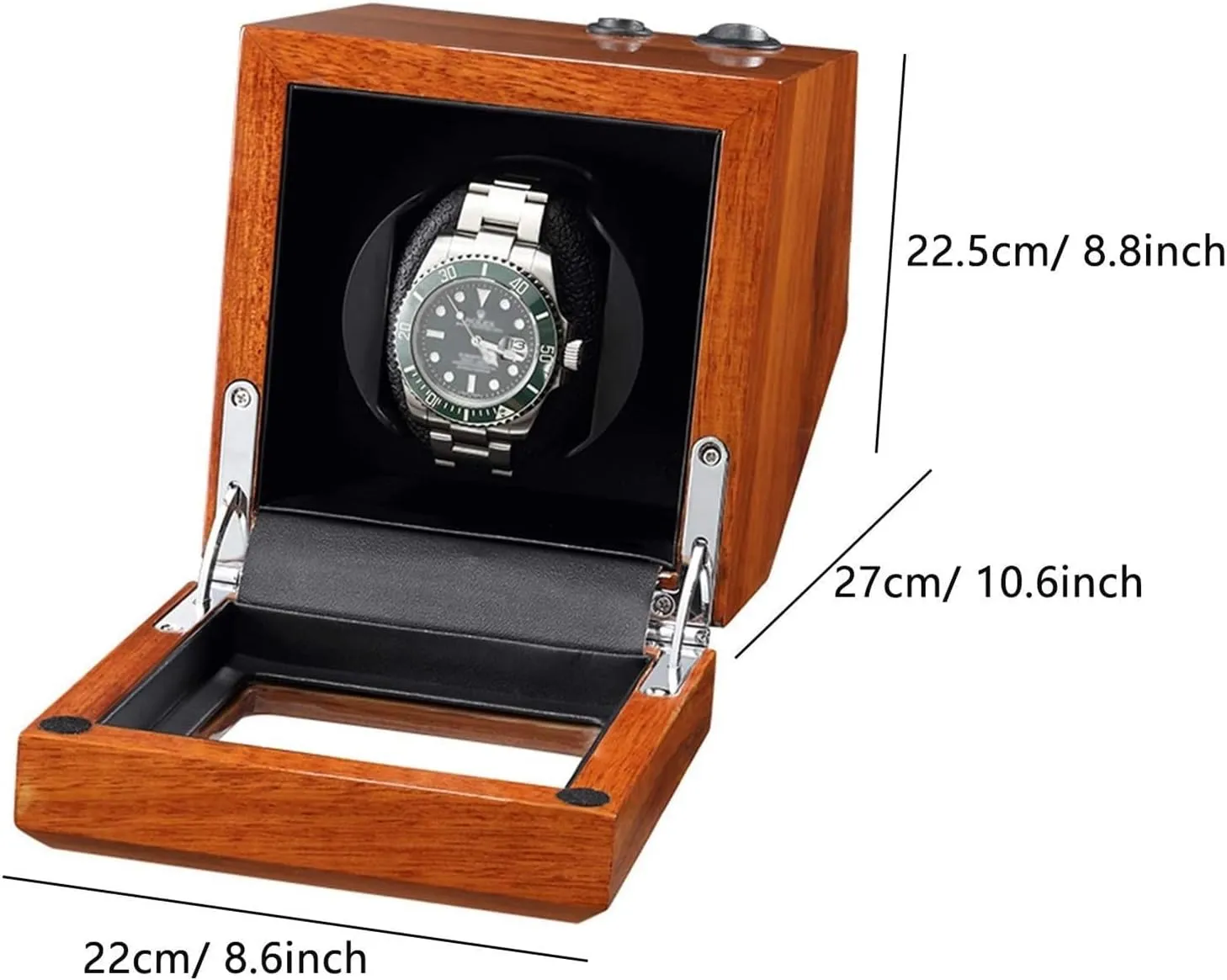 Solid Wood Watch Winder for Automatic Watch Soft Flexible Watch Pillows 4 Rotation Mode Setting Super Quiet Motor (White 2 0)