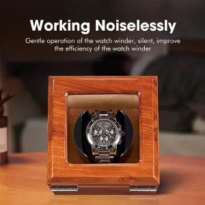 Solid Wood Watch Winder for Automatic Watch Soft Flexible Watch Pillows 4 Rotation Mode Setting Super Quiet Motor (White 2 0)