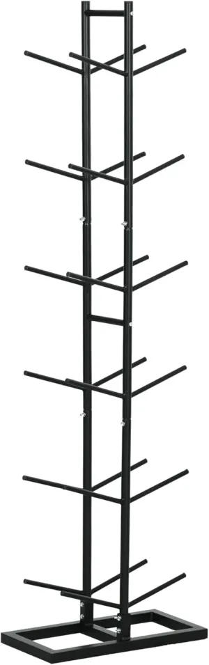 Soozier Steel Basketball Rack, Vertical Ball Storage Rack, Ball Organizer for Garage Gym Classroom, 12-Ball Capacity
