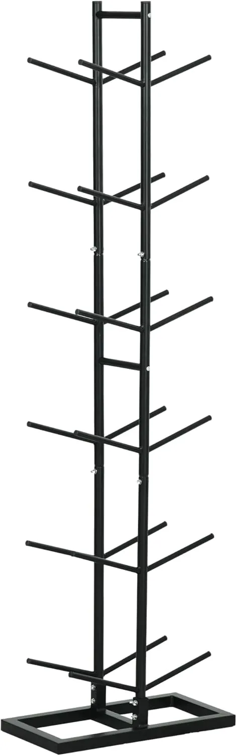 Soozier Steel Basketball Rack, Vertical Ball Storage Rack, Ball Organizer for Garage Gym Classroom, 12-Ball Capacity