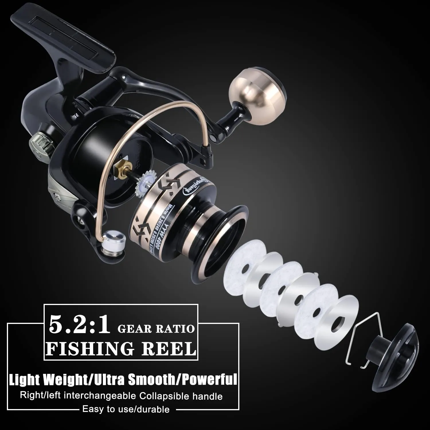 Sougayilang Fishing Pole with Spinning Reel Portable Fishing Rod Reel Combos