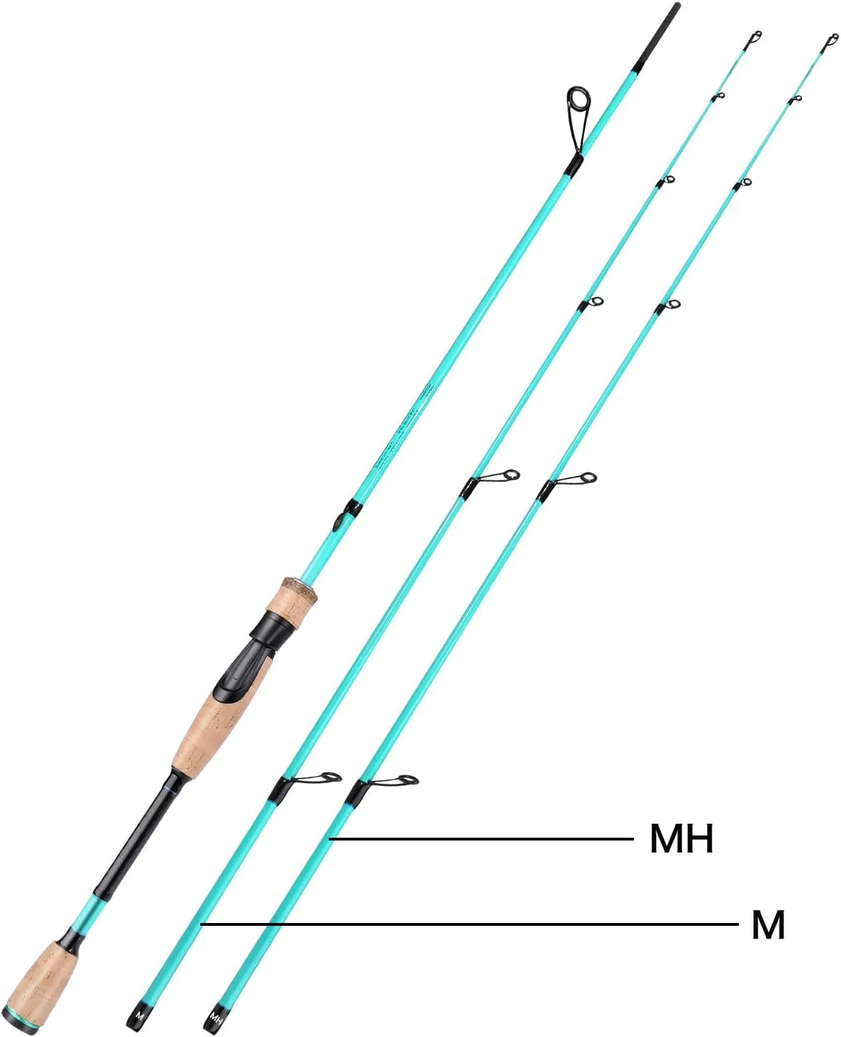 Sougayilang Fishing Rod, 2Pc Casting Rod Spinning Rod for Freshwater Tournament Quality Fishing Pole with 2 Tips for Bass